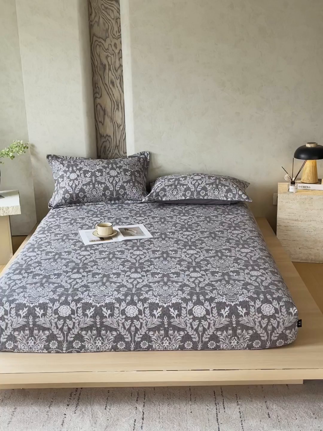 91家纺网 家纺一手货源 找家纺 宝士康家纺 2025新款10A抗菌原麻床笠套件/跨境/外贸 人间草木