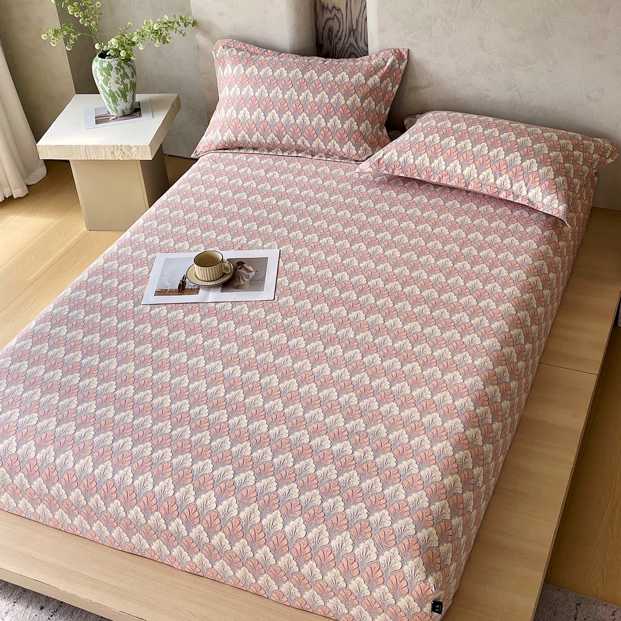 91家纺网 家纺一手货源 找家纺 宝士康家纺 2025新款10A抗菌原麻床笠套件/跨境/外贸 时光森林