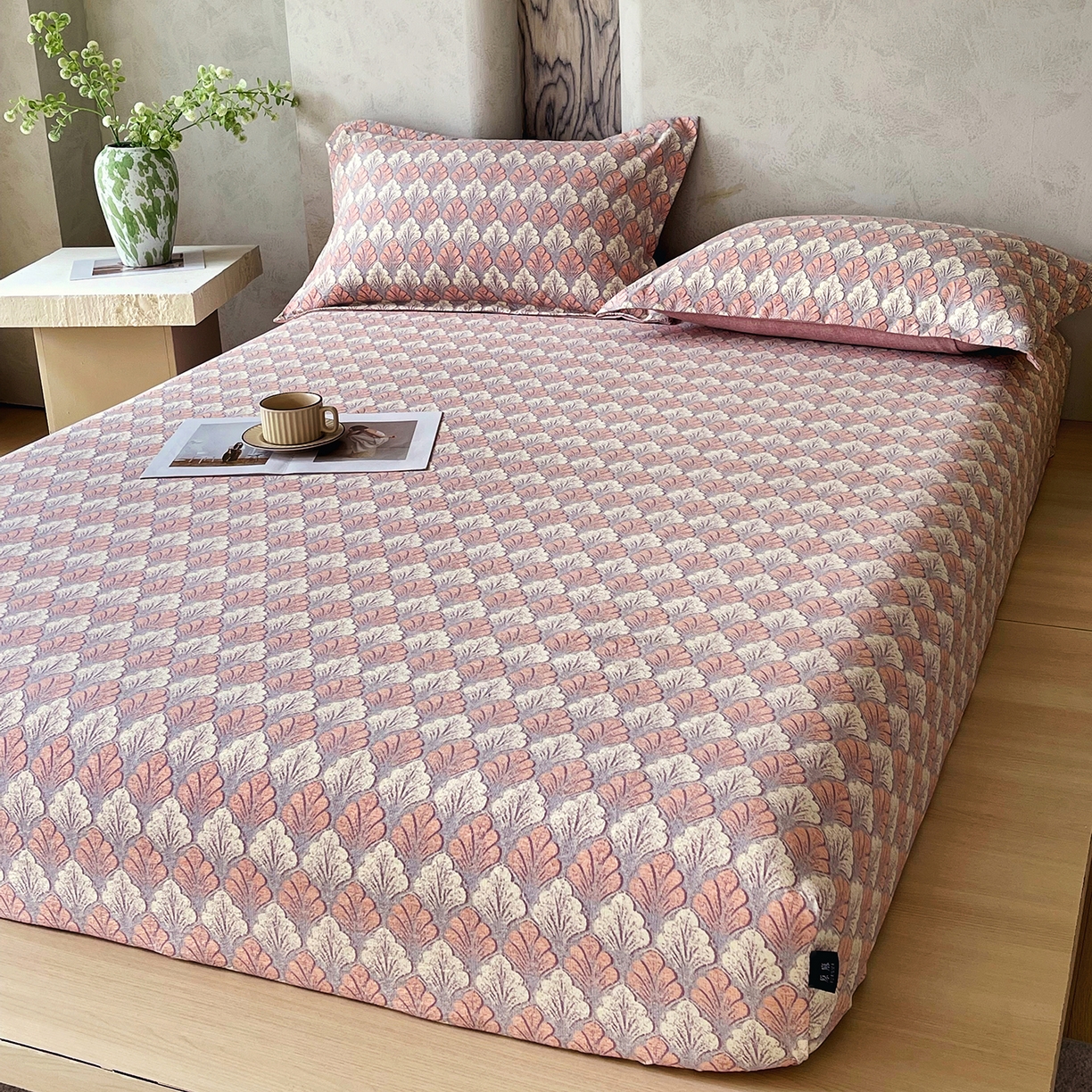 91家纺网 家纺一手货源 找家纺 宝士康家纺 2025新款10A抗菌原麻床笠套件/跨境/外贸 时光森林