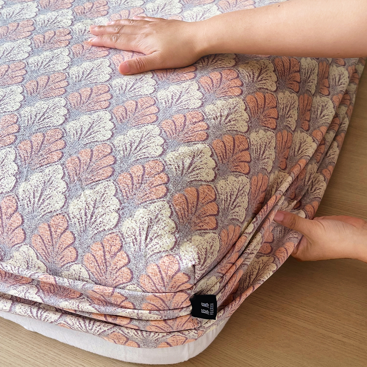 91家纺网 家纺一手货源 找家纺 宝士康家纺 2025新款10A抗菌原麻床笠套件/跨境/外贸 时光森林