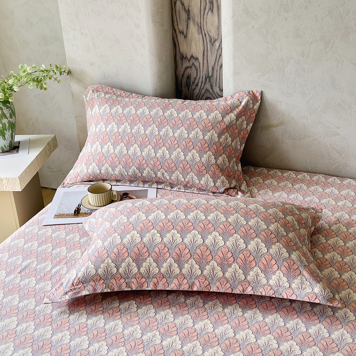 91家纺网 家纺一手货源 找家纺 宝士康家纺 2025新款10A抗菌原麻床笠套件/跨境/外贸 时光森林