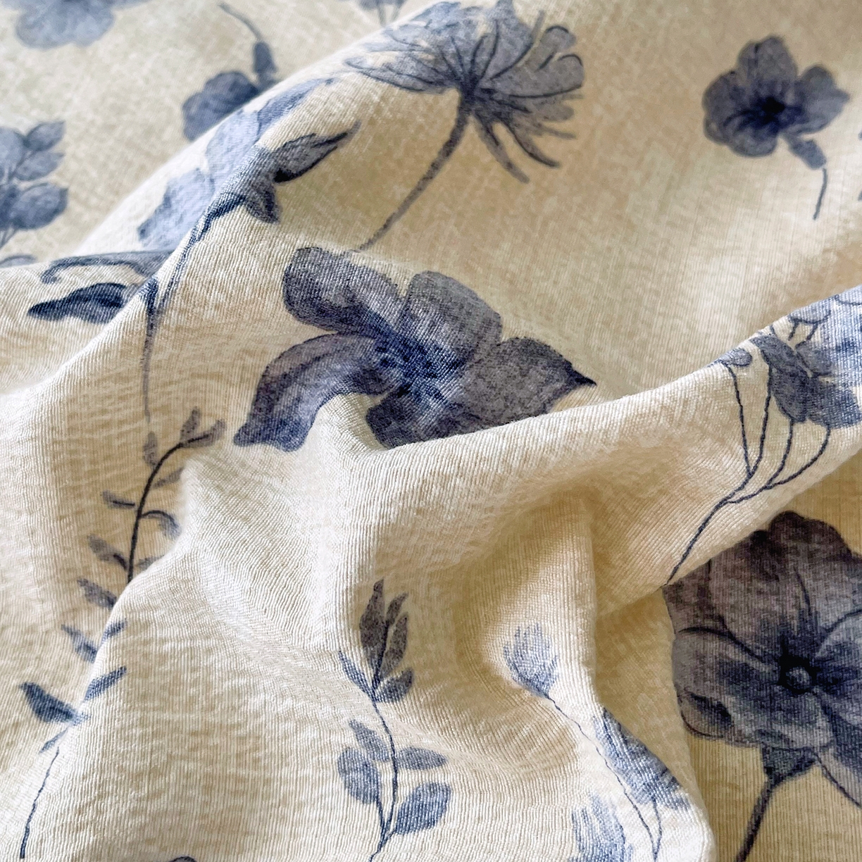 91家纺网 家纺一手货源 找家纺 宝士康家纺 2025新款10A抗菌原麻床笠套件/跨境/外贸 水墨江南