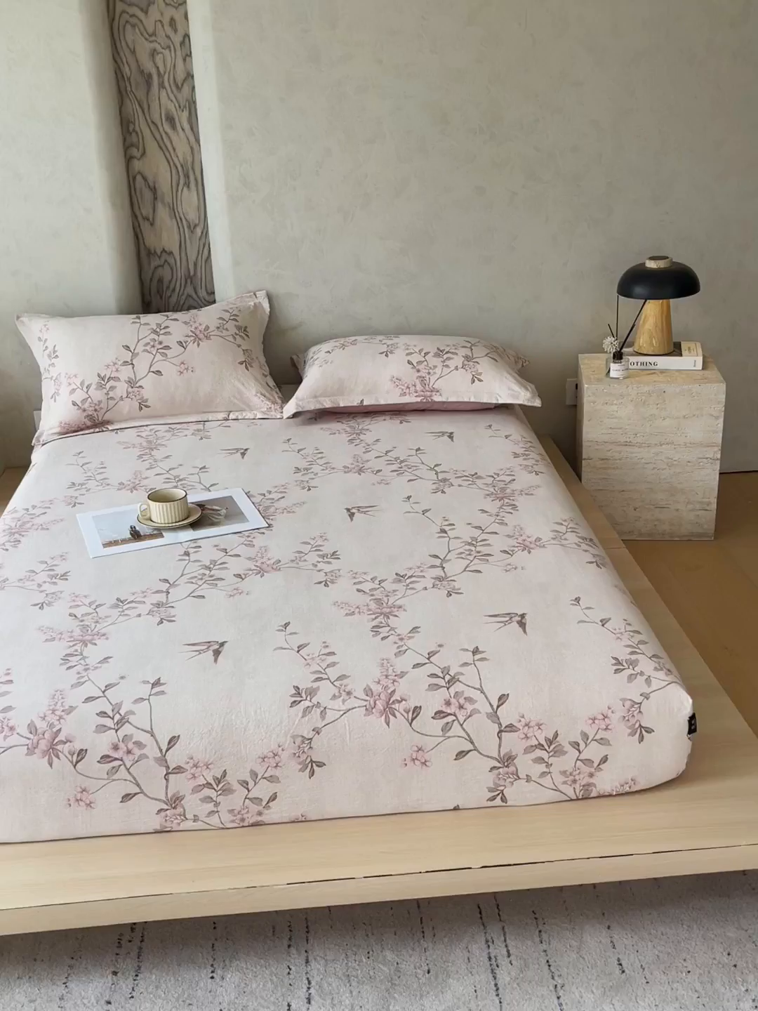 91家纺网 家纺一手货源 找家纺 宝士康家纺 2025新款10A抗菌原麻床笠套件/跨境/外贸 雁南飞