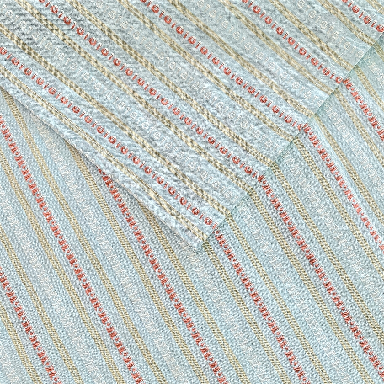 91家纺网 家纺一手货源 找家纺 灰鲸 2025新款全棉色织提花单品床单 美拉-蓝