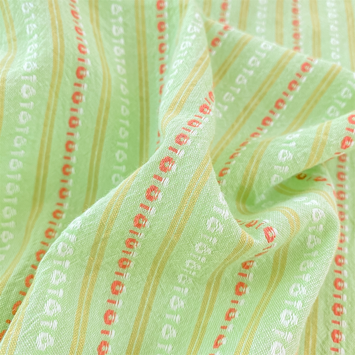 91家纺网 家纺一手货源 找家纺 灰鲸 2025新款全棉色织提花单品床单 美拉-绿