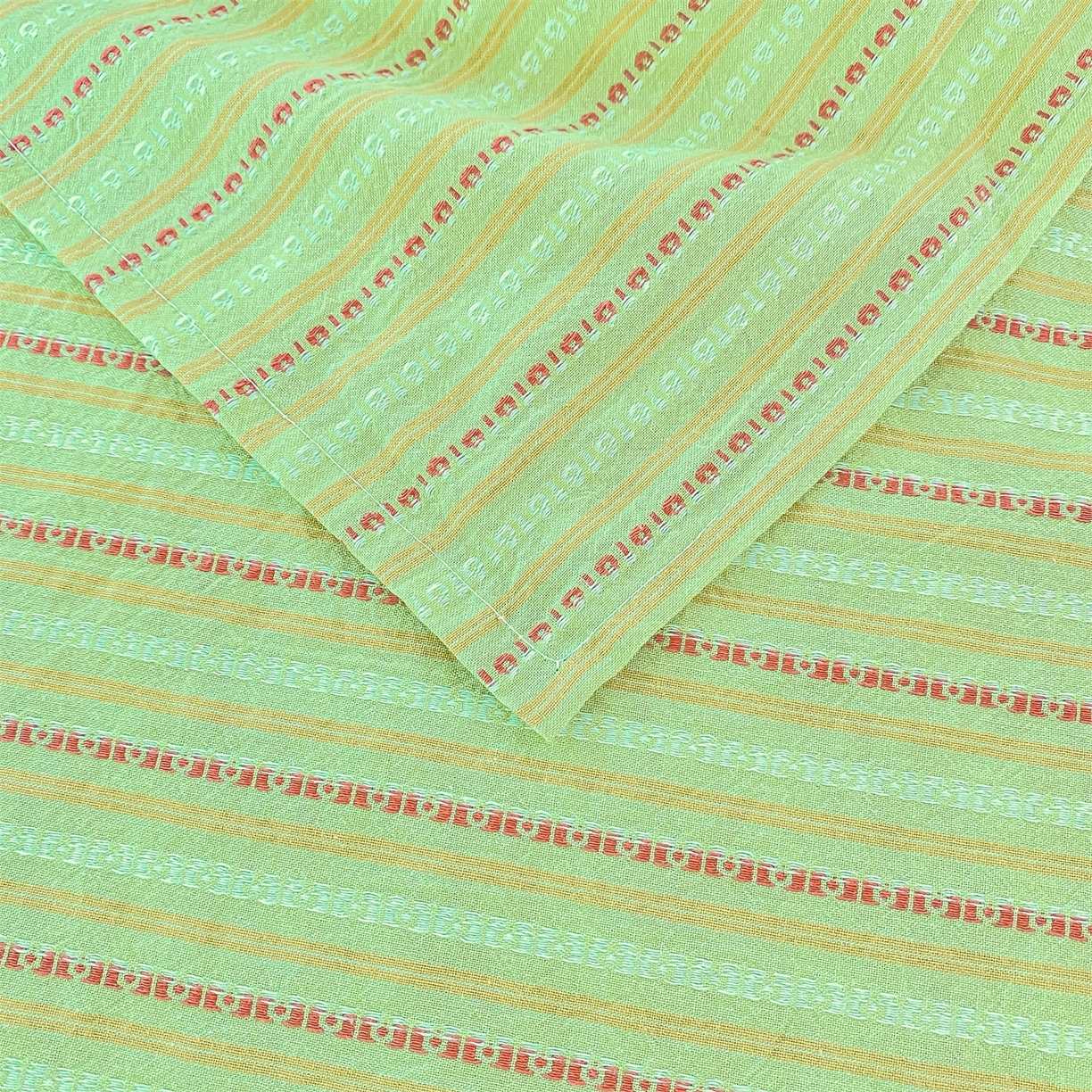 91家纺网 家纺一手货源 找家纺 灰鲸 2025新款全棉色织提花单品床单 美拉-绿