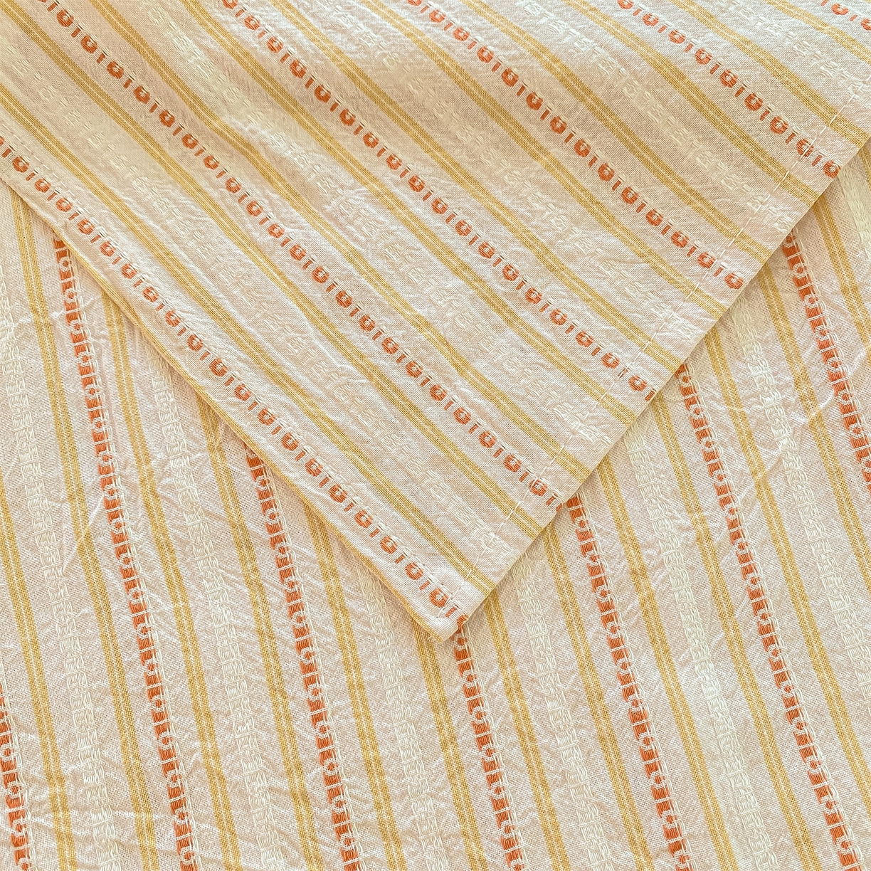 91家纺网 家纺一手货源 找家纺 灰鲸 2025新款全棉色织提花单品床单 美拉-杏