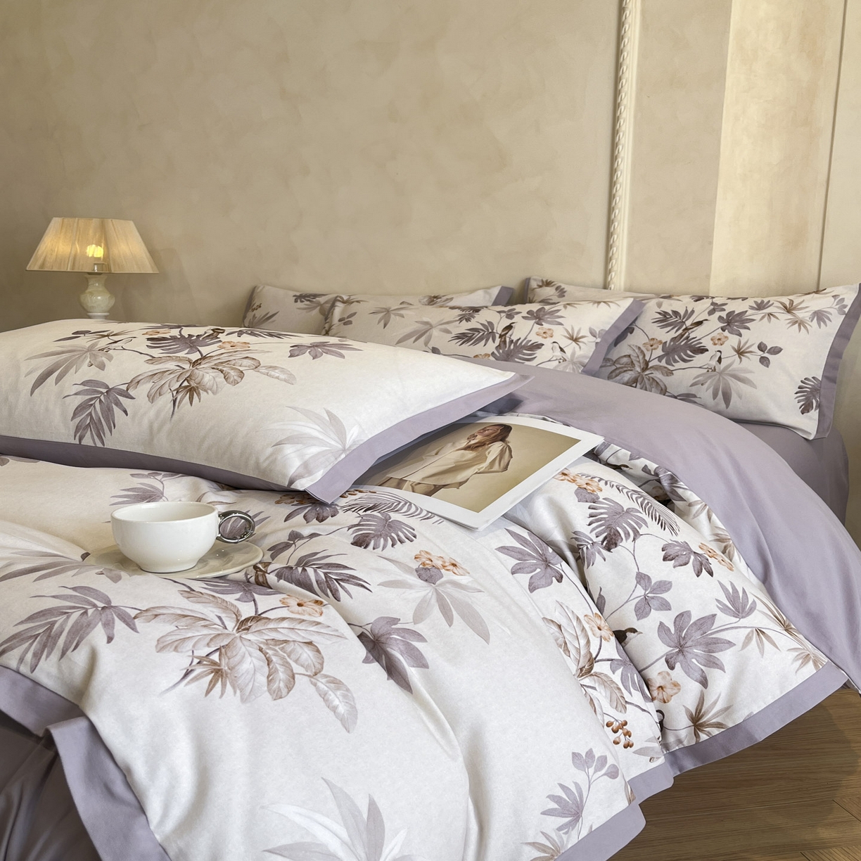 91家纺网 家纺一手货源 找家纺 柠馨2025全棉磨毛印花四件套精致小边款 塞莱斯特