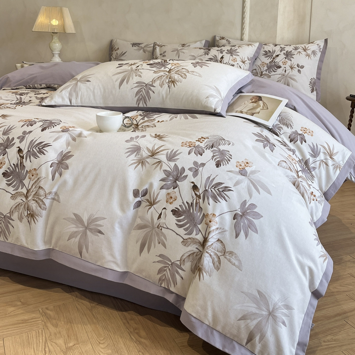 91家纺网 家纺一手货源 找家纺 柠馨2025全棉磨毛印花四件套精致小边款 塞莱斯特