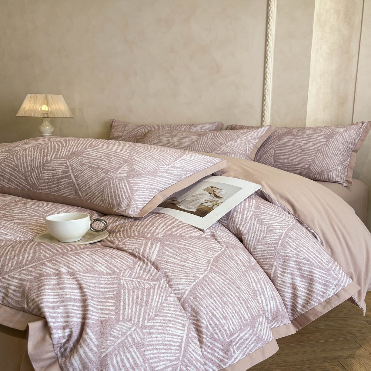 91家纺网 家纺一手货源 找家纺 柠馨2025全棉磨毛印花四件套精致小边款 睕晚