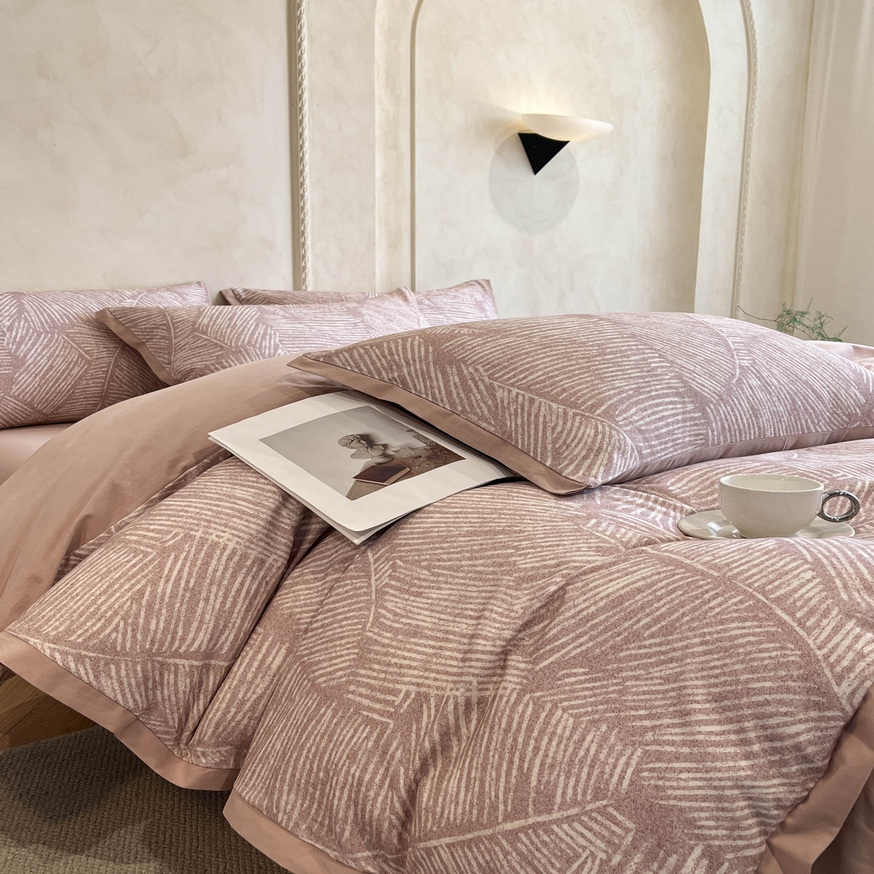 91家纺网 家纺一手货源 找家纺 柠馨2025全棉磨毛印花四件套精致小边款 睕晚