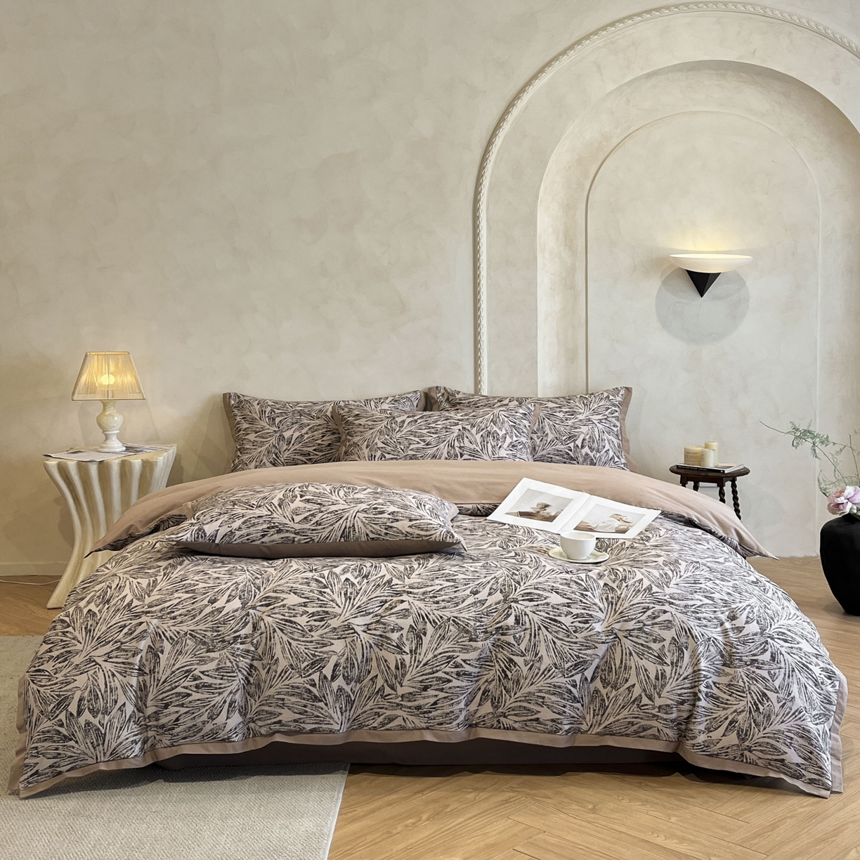 91家纺网 家纺一手货源 找家纺 柠馨2025全棉磨毛印花四件套精致小边款 渊默