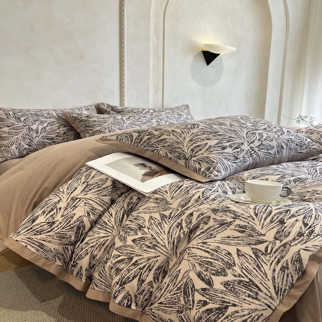 91家纺网 家纺一手货源 找家纺 柠馨2025全棉磨毛印花四件套精致小边款 渊默