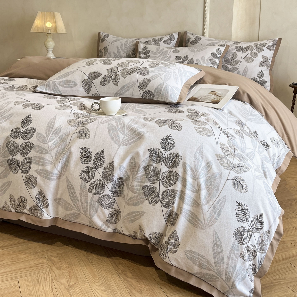 91家纺网 家纺一手货源 找家纺 柠馨2025全棉磨毛印花四件套精致小边款 朱丽叶