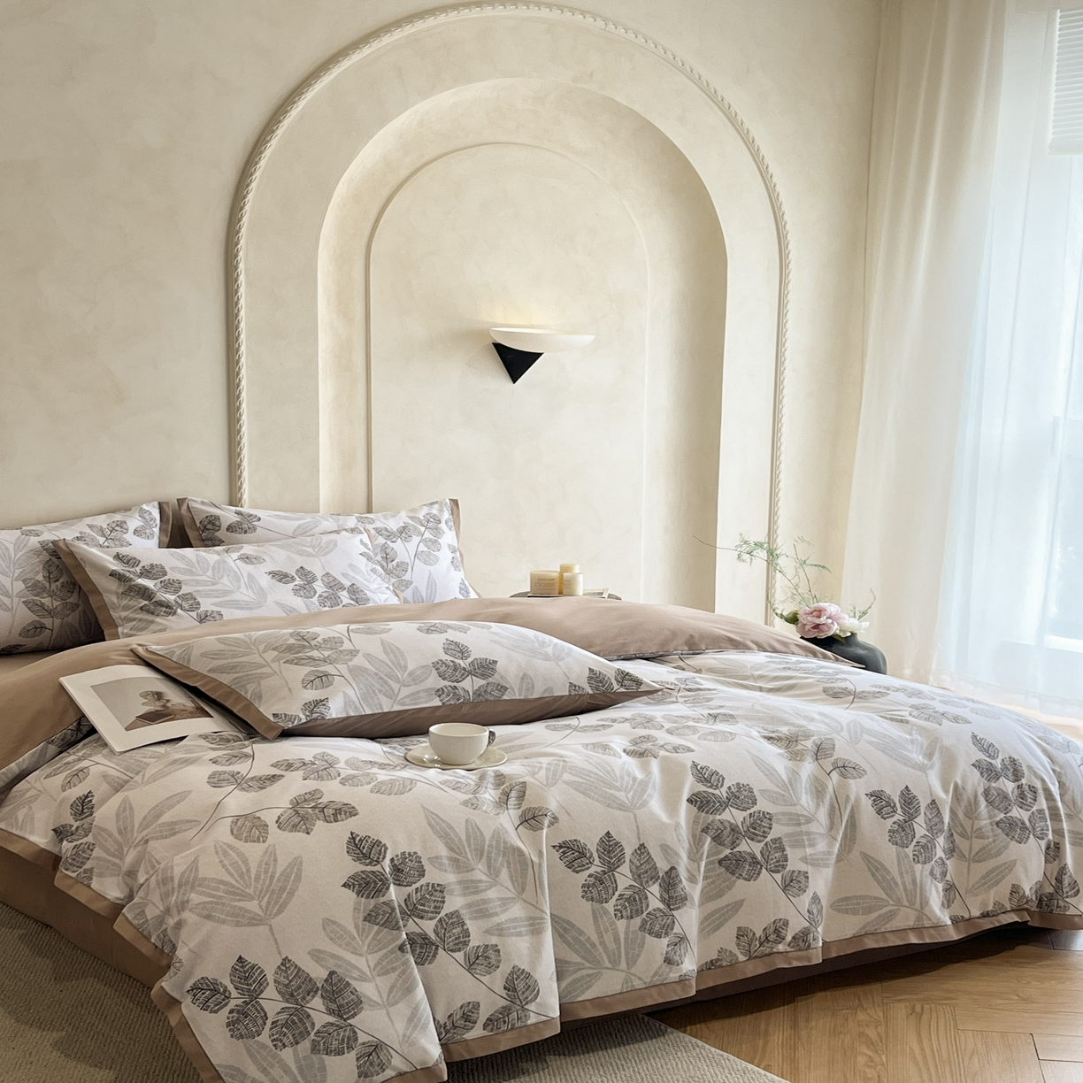 91家纺网 家纺一手货源 找家纺 柠馨2025全棉磨毛印花四件套精致小边款 朱丽叶