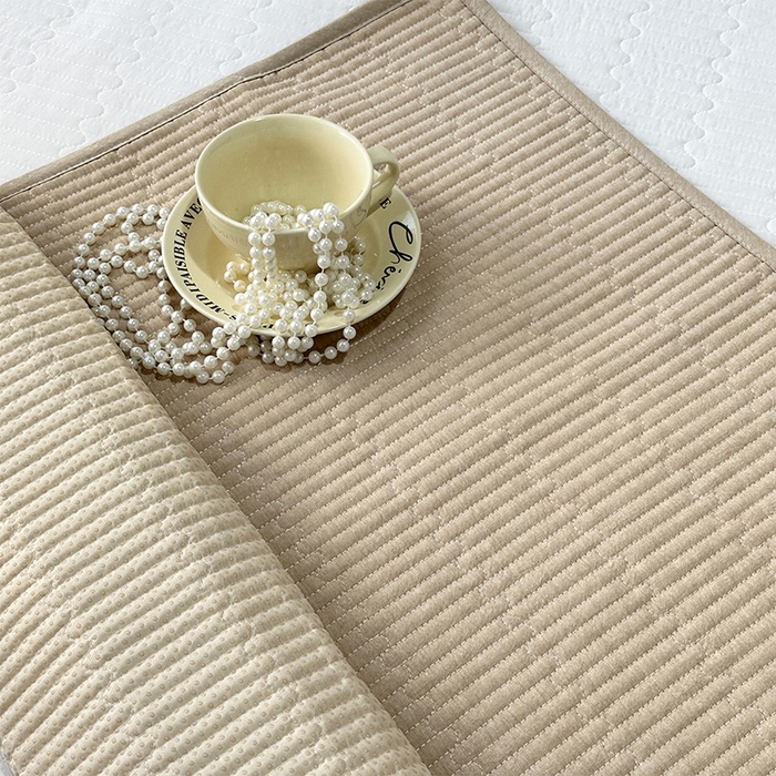 91家纺网 家纺一手货源 找家纺 拾小柒 2025新款全棉色织水洗棉隔脏姨妈垫护理垫床盖 卡其色 不防水