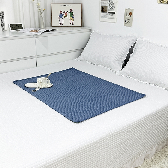 91家纺网 家纺一手货源 找家纺 （总）拾小柒 2025新款全棉色织水洗棉隔脏姨妈垫护理垫床盖