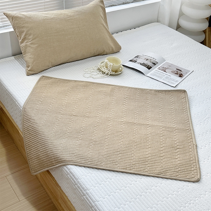 91家纺网 家纺一手货源 找家纺 拾小柒 2025新款全棉色织水洗棉隔脏姨妈垫护理垫床盖 卡其色 不防水