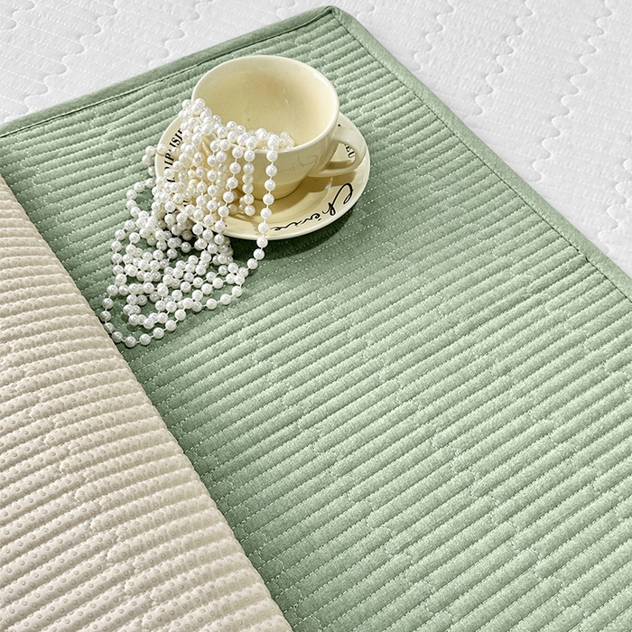 91家纺网 家纺一手货源 找家纺 拾小柒 2025新款全棉色织水洗棉隔脏姨妈垫护理垫床盖 浅绿色 不防水