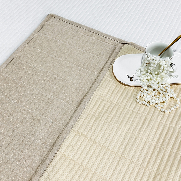 91家纺网 家纺一手货源 找家纺 拾小柒 2025新款全棉色织水洗棉隔脏姨妈垫护理垫床盖 卡其色 防水