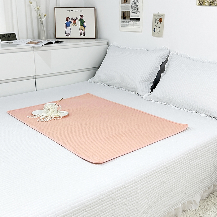 91家纺网 家纺一手货源 找家纺 （总）拾小柒 2025新款全棉色织水洗棉隔脏姨妈垫护理垫床盖