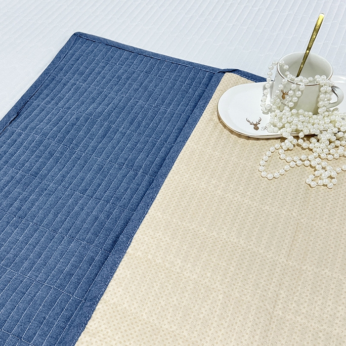 91家纺网 家纺一手货源 找家纺 拾小柒 2025新款全棉色织水洗棉隔脏姨妈垫护理垫床盖 牛仔蓝 防水