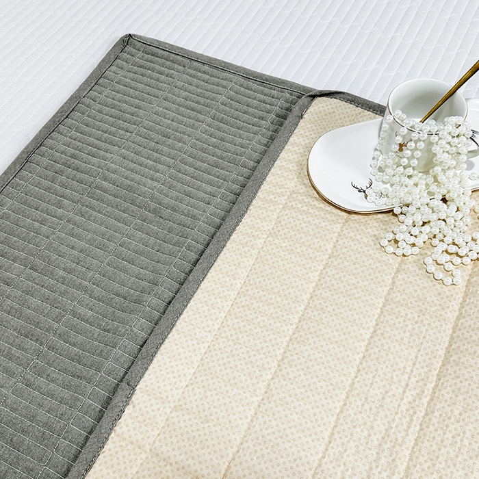 91家纺网 家纺一手货源 找家纺 拾小柒 2025新款全棉色织水洗棉隔脏姨妈垫护理垫床盖 青灰色 防水