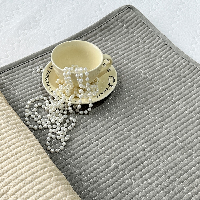 91家纺网 家纺一手货源 找家纺 拾小柒 2025新款全棉色织水洗棉隔脏姨妈垫护理垫床盖 青灰色 不防水