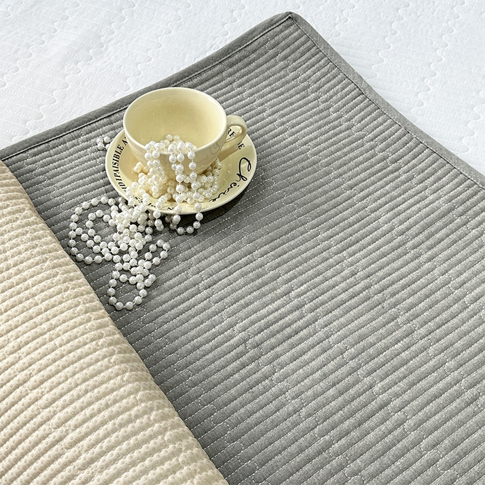 91家纺网 家纺一手货源 找家纺 拾小柒 2025新款全棉色织水洗棉隔脏姨妈垫护理垫床盖 青灰色 不防水