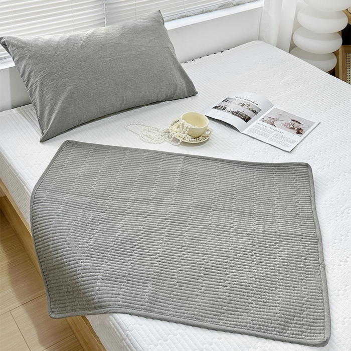拾小柒 2025新款全棉色织水洗棉隔脏姨妈垫护理垫床盖 青灰色 不防水