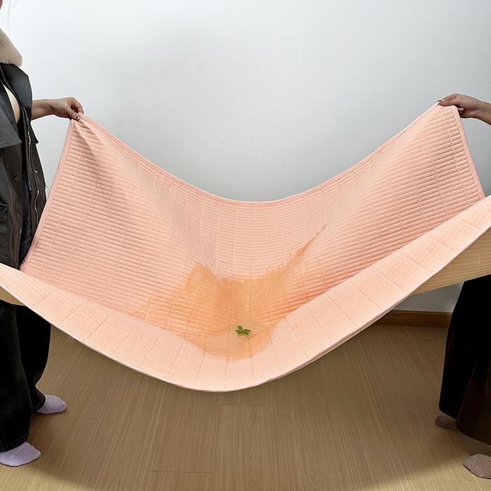 91家纺网 家纺一手货源 找家纺 拾小柒 2025新款全棉色织水洗棉隔脏姨妈垫护理垫床盖 粉玉色 防水