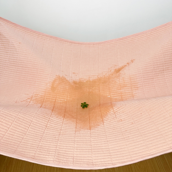 91家纺网 家纺一手货源 找家纺 拾小柒 2025新款全棉色织水洗棉隔脏姨妈垫护理垫床盖 粉玉色 防水