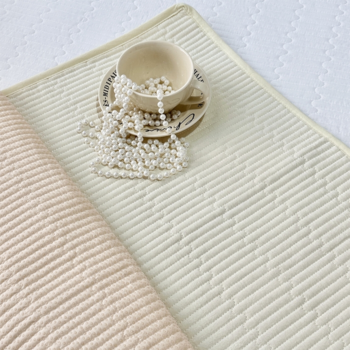 91家纺网 家纺一手货源 找家纺 拾小柒 2025新款全棉色织水洗棉隔脏姨妈垫护理垫床盖 鹅黄色 不防水