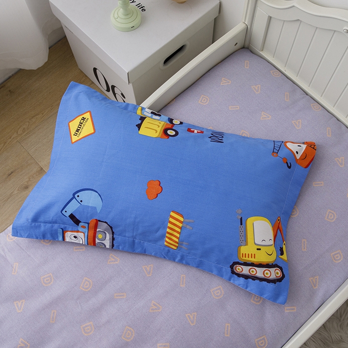 91家纺网 家纺一手货源 找家纺 八零年代 2025新款学生季特惠 全棉幼儿园三件套13372纯棉卡通三件套被套 工程车