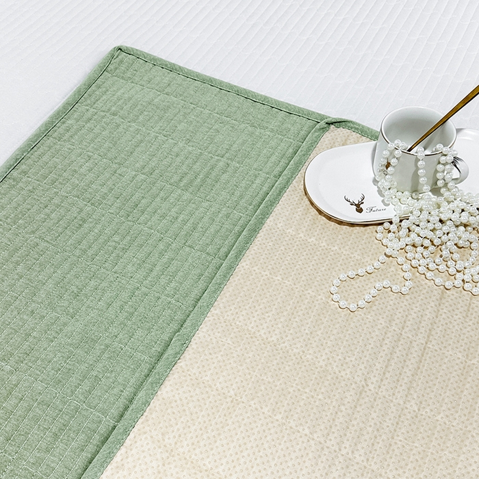 91家纺网 家纺一手货源 找家纺 拾小柒 2025新款全棉色织水洗棉隔脏姨妈垫护理垫床盖 浅绿色 防水