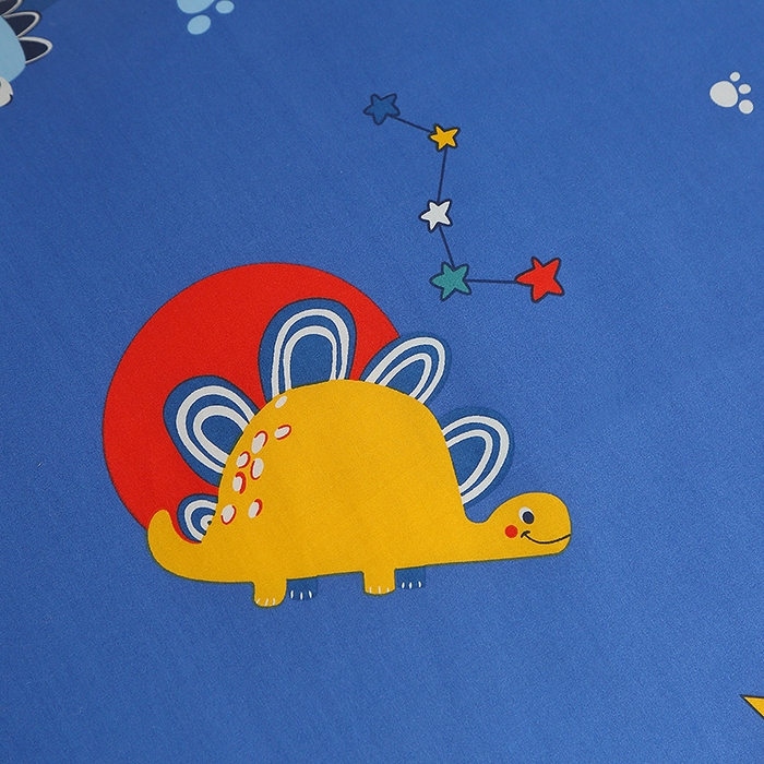 91家纺网 家纺一手货源 找家纺 八零年代 2025新款学生季特惠 全棉幼儿园三件套13372纯棉卡通三件套被套  恐龙乐园-蓝