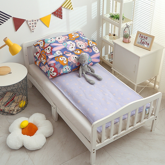 91家纺网 家纺一手货源 找家纺 八零年代 2025新款学生季特惠 全棉幼儿园三件套13372纯棉卡通三件套被套  露露兔