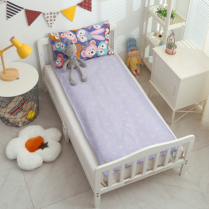 91家纺网 家纺一手货源 找家纺 八零年代 2025新款学生季特惠 全棉幼儿园三件套13372纯棉卡通三件套被套  露露兔