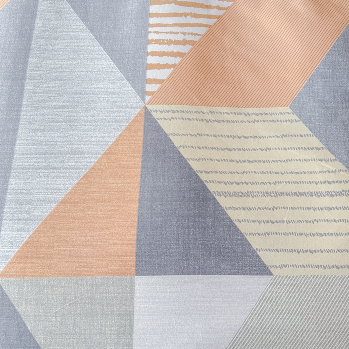 91家纺网 家纺一手货源 找家纺 铭浩 2025新款纯棉棉加厚磨毛升级喷气面料全棉四件套三件套创意几何－桔