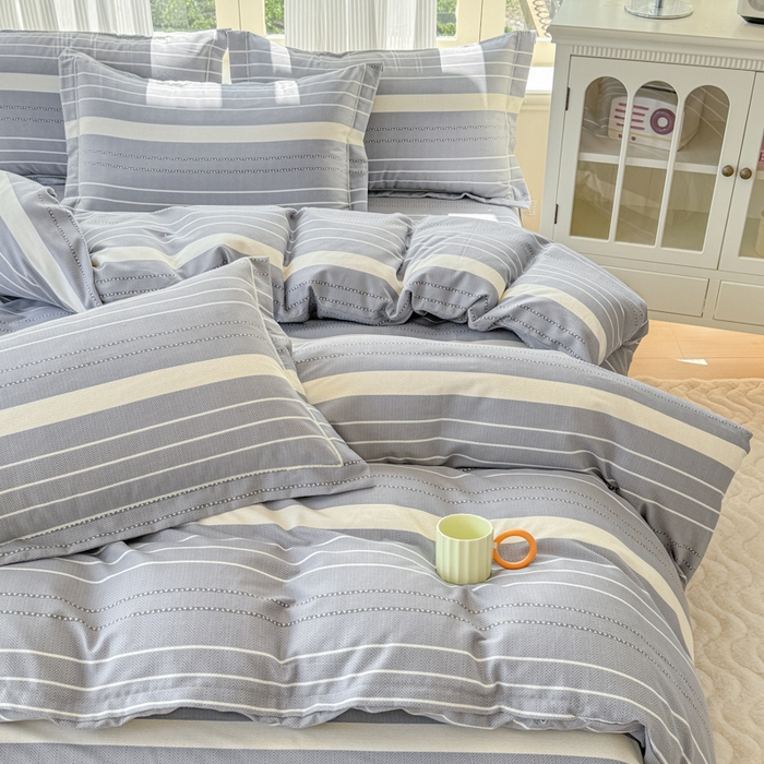 91家纺网 家纺一手货源 找家纺 铭浩 2025新款纯棉棉加厚磨毛升级喷气面料全棉四件套三件套芬利