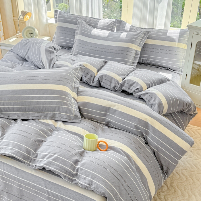 91家纺网 家纺一手货源 找家纺 铭浩 2025新款纯棉棉加厚磨毛升级喷气面料全棉四件套三件套芬利