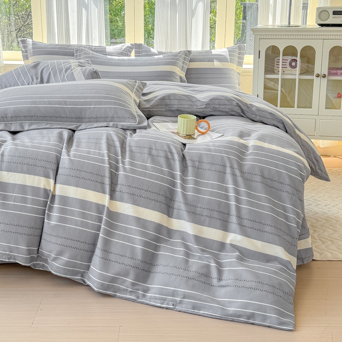 91家纺网 家纺一手货源 找家纺 铭浩 2025新款纯棉棉加厚磨毛升级喷气面料全棉四件套三件套芬利