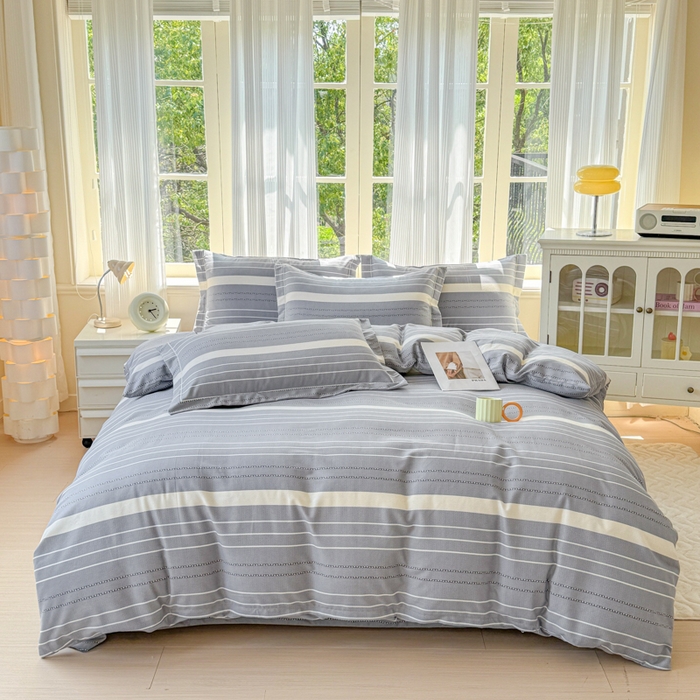 铭浩 2025新款纯棉棉加厚磨毛升级喷气面料全棉四件套三件套芬利