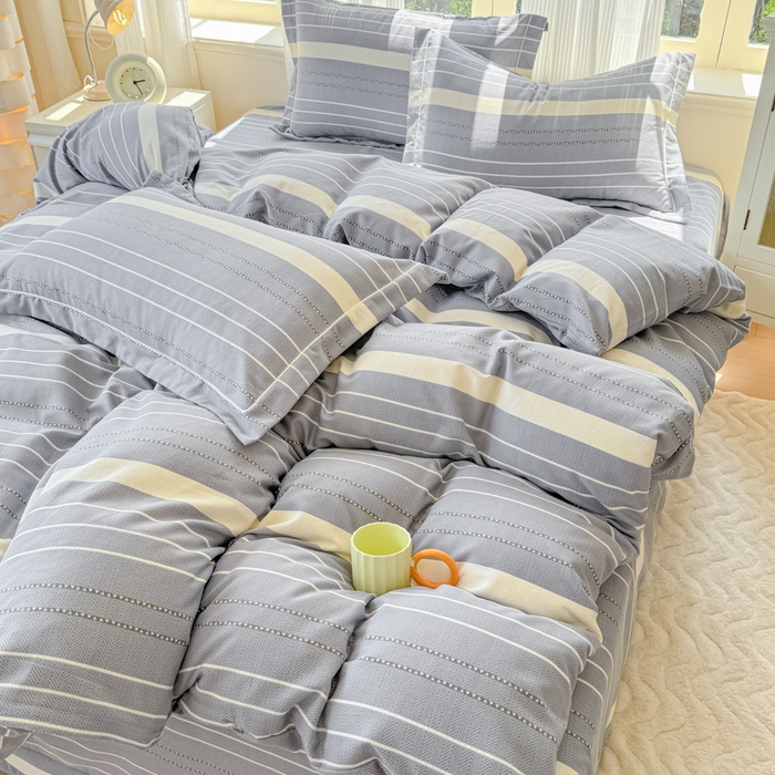 91家纺网 家纺一手货源 找家纺 铭浩 2025新款纯棉棉加厚磨毛升级喷气面料全棉四件套三件套芬利