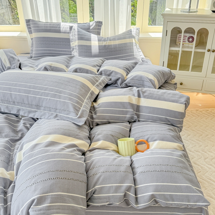 91家纺网 家纺一手货源 找家纺 铭浩 2025新款纯棉棉加厚磨毛升级喷气面料全棉四件套三件套芬利