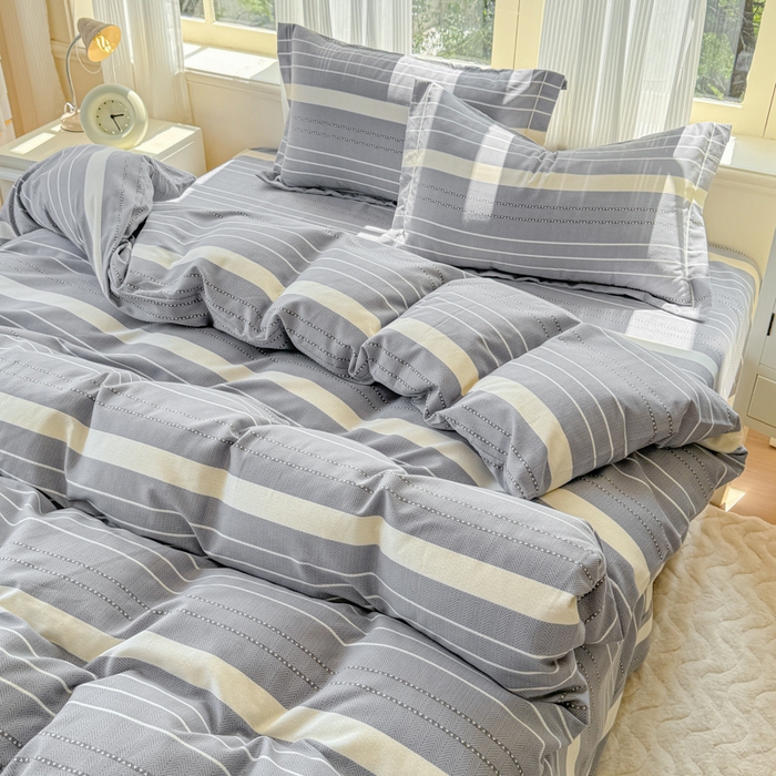 91家纺网 家纺一手货源 找家纺 铭浩 2025新款纯棉棉加厚磨毛升级喷气面料全棉四件套三件套芬利