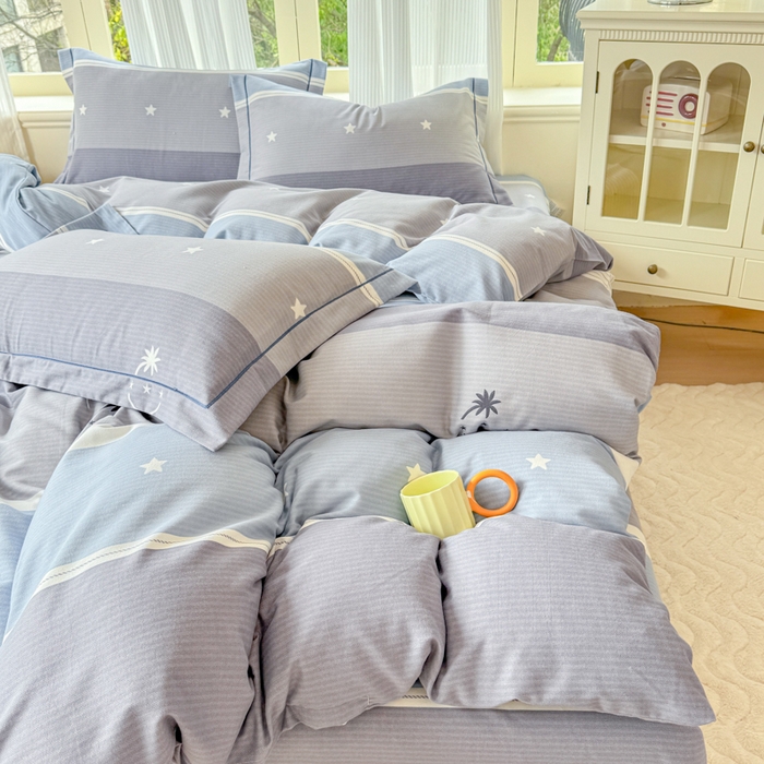 91家纺网 家纺一手货源 找家纺 铭浩 2025新款纯棉棉加厚磨毛升级喷气面料全棉四件套三件套格利亚