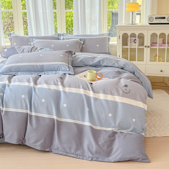 91家纺网 家纺一手货源 找家纺 铭浩 2025新款纯棉棉加厚磨毛升级喷气面料全棉四件套三件套格利亚