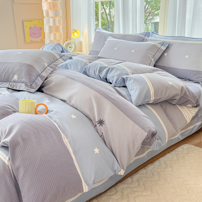 91家纺网 家纺一手货源 找家纺 铭浩 2025新款纯棉棉加厚磨毛升级喷气面料全棉四件套三件套格利亚