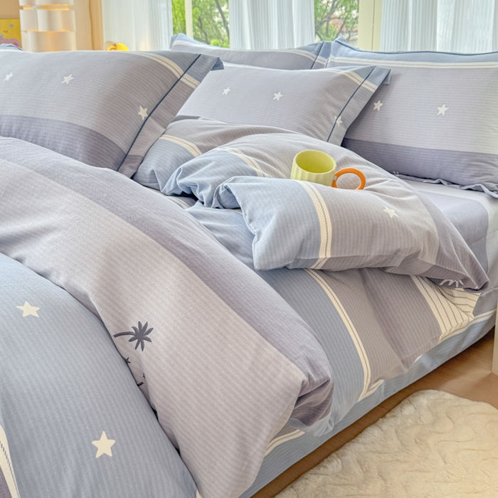 91家纺网 家纺一手货源 找家纺 铭浩 2025新款纯棉棉加厚磨毛升级喷气面料全棉四件套三件套格利亚